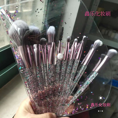 Chic 10-Piece Colorful Makeup Brush Set with Synthetic Fibers in a shiny case, designed for achieving flawless makeup looks.