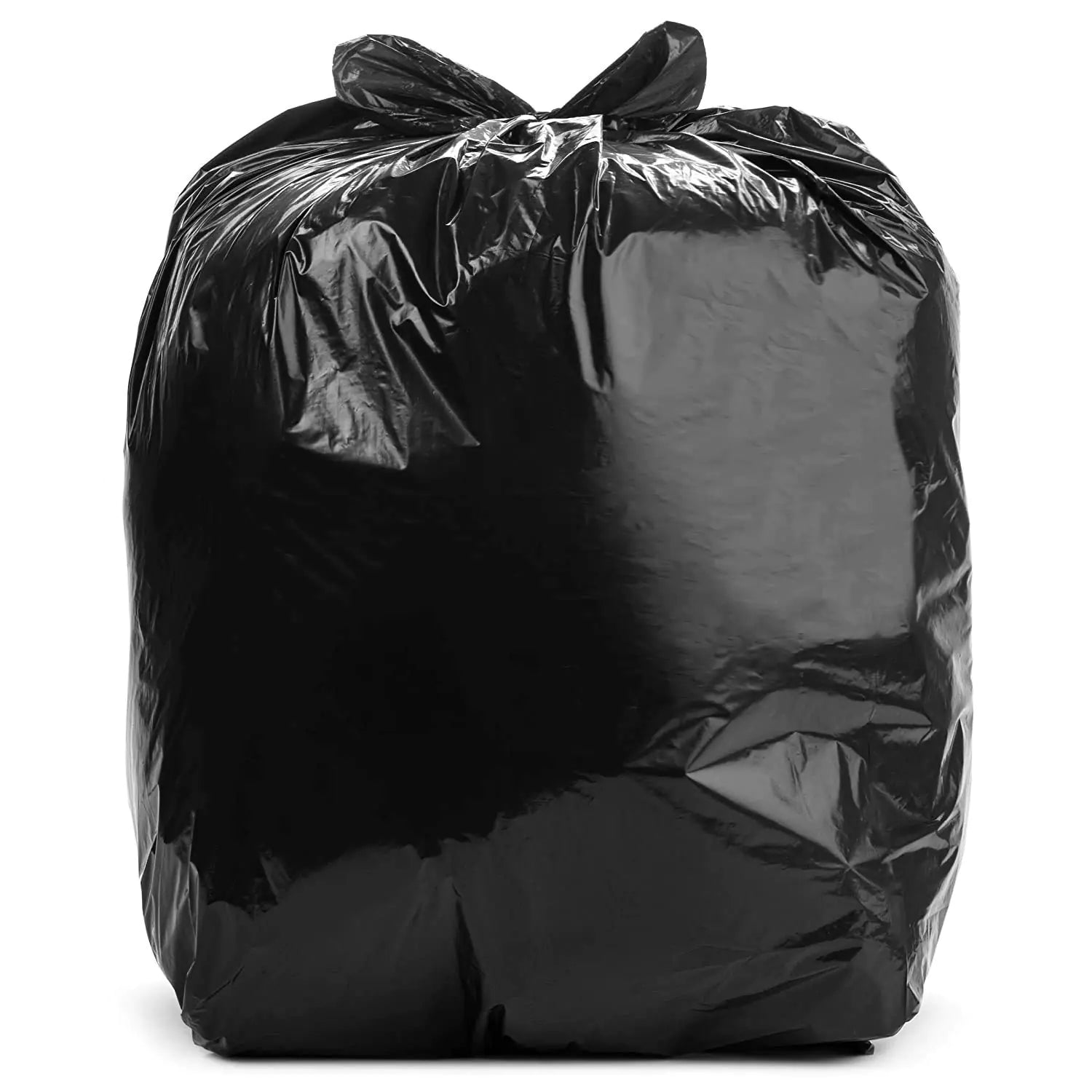 Aluf Plastics 56 Gallon 1.5 MIL (eq) Black Heavy Duty Trash Bags - 43" x 47" - Pack of 100 - For Construction Industrial Outdoor & Commercial