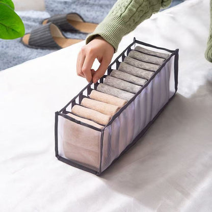 Underwear storage box made of non-woven fabric with compartment dividers