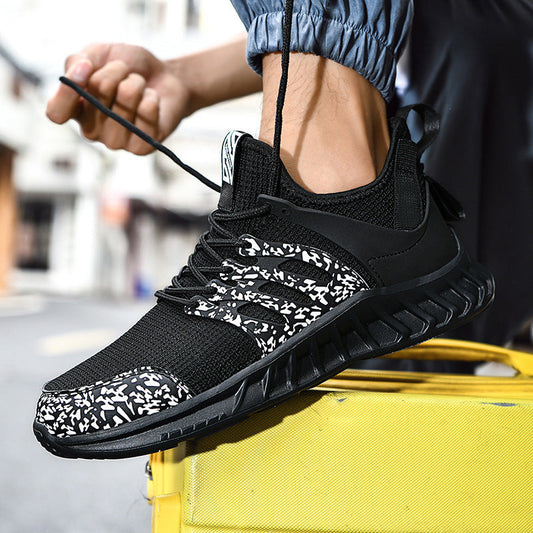 Woven mesh sneakers with lightweight breathable design for outdoor casual running shoes