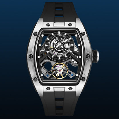 Men's transparent barrel-shaped luminous waterproof mechanical watch by My Store