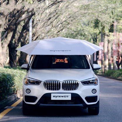 Automatic car sunshade with remote control, silver sunscreen shed