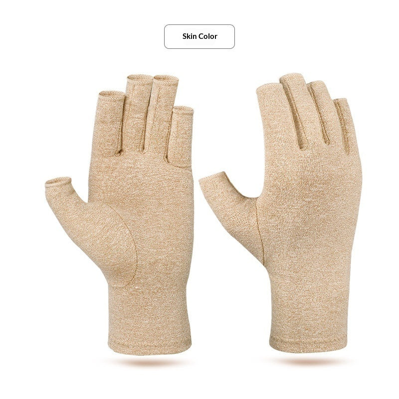 Fingerless pressure-resistant fitness gloves with padded palms for workout protection