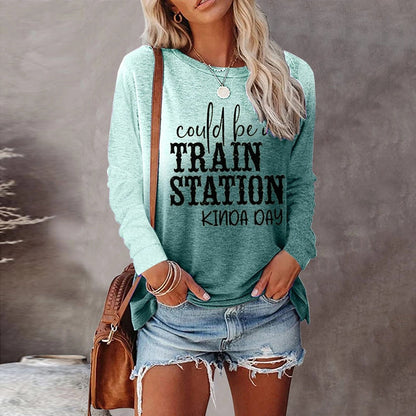 Women's Christmas round neck T-shirt with 3D printed funny pattern and short sleeves