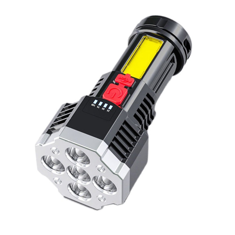ABS portable outdoor LED flashlight for home use, compact black design