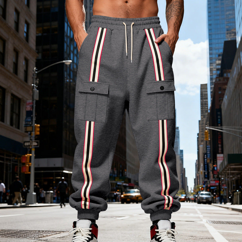 Outdoor sports workwear webbing retro loose-fit sweatpants in a casual streetwear style