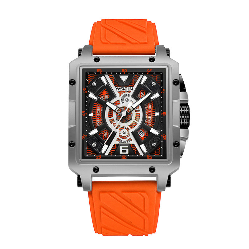 Fashionable men’s watch with large square dial, My Store brand