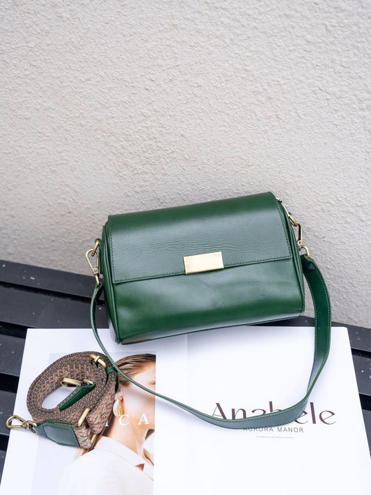 Baidi Leather women's genuine leather crossbody bag in vegetable-tanned cowhide with shoulder strap