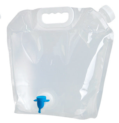 PVC foldable portable water bag container for outdoor camping and hiking, shown empty against a plain background