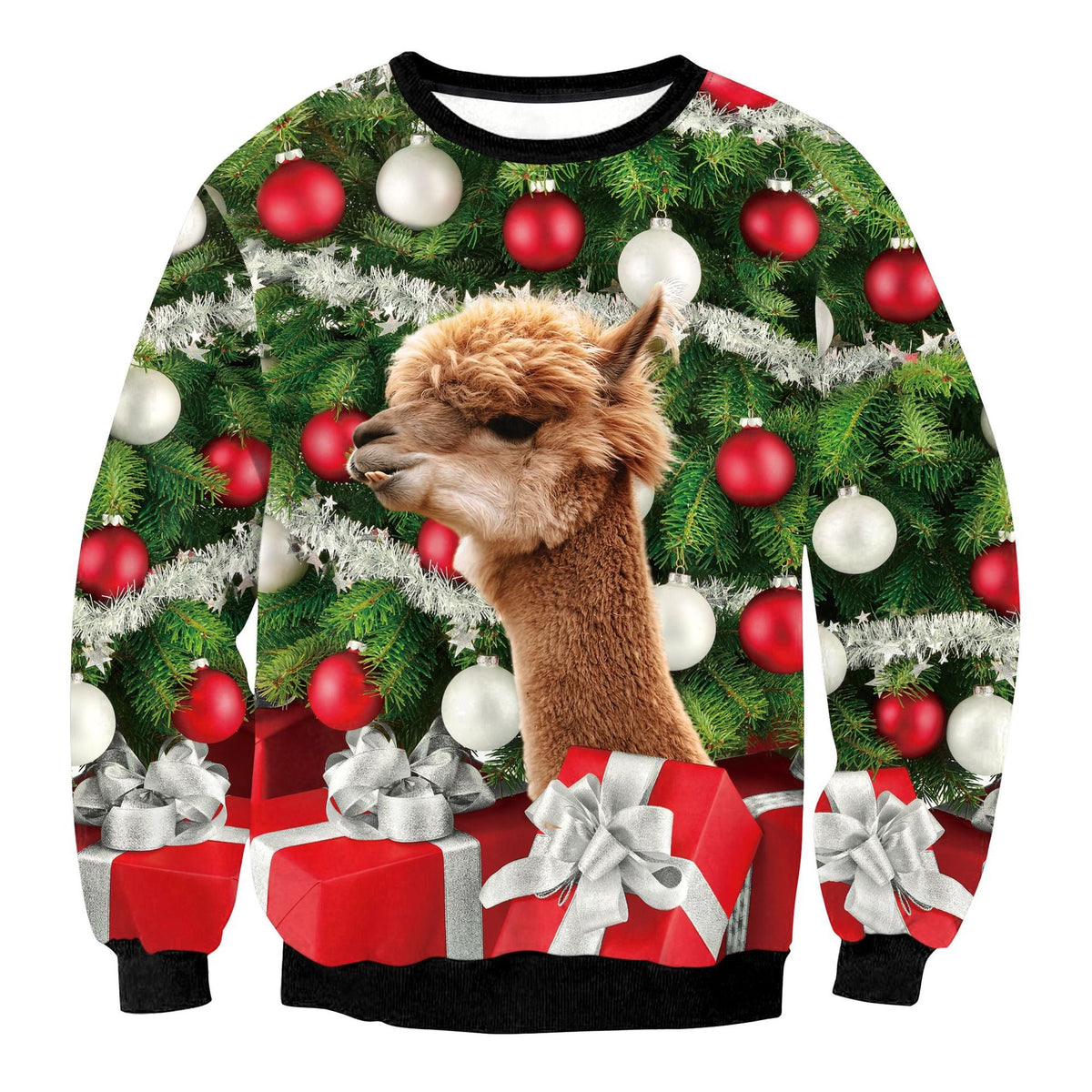 Fashion casual Christmas deer head digital print top by My Store