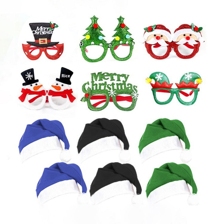 Christmas decorations glass set with festive holiday designs, My Store brand