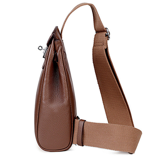 Men's sleek minimalist lightweight solid-colored crossbody bag by My Store