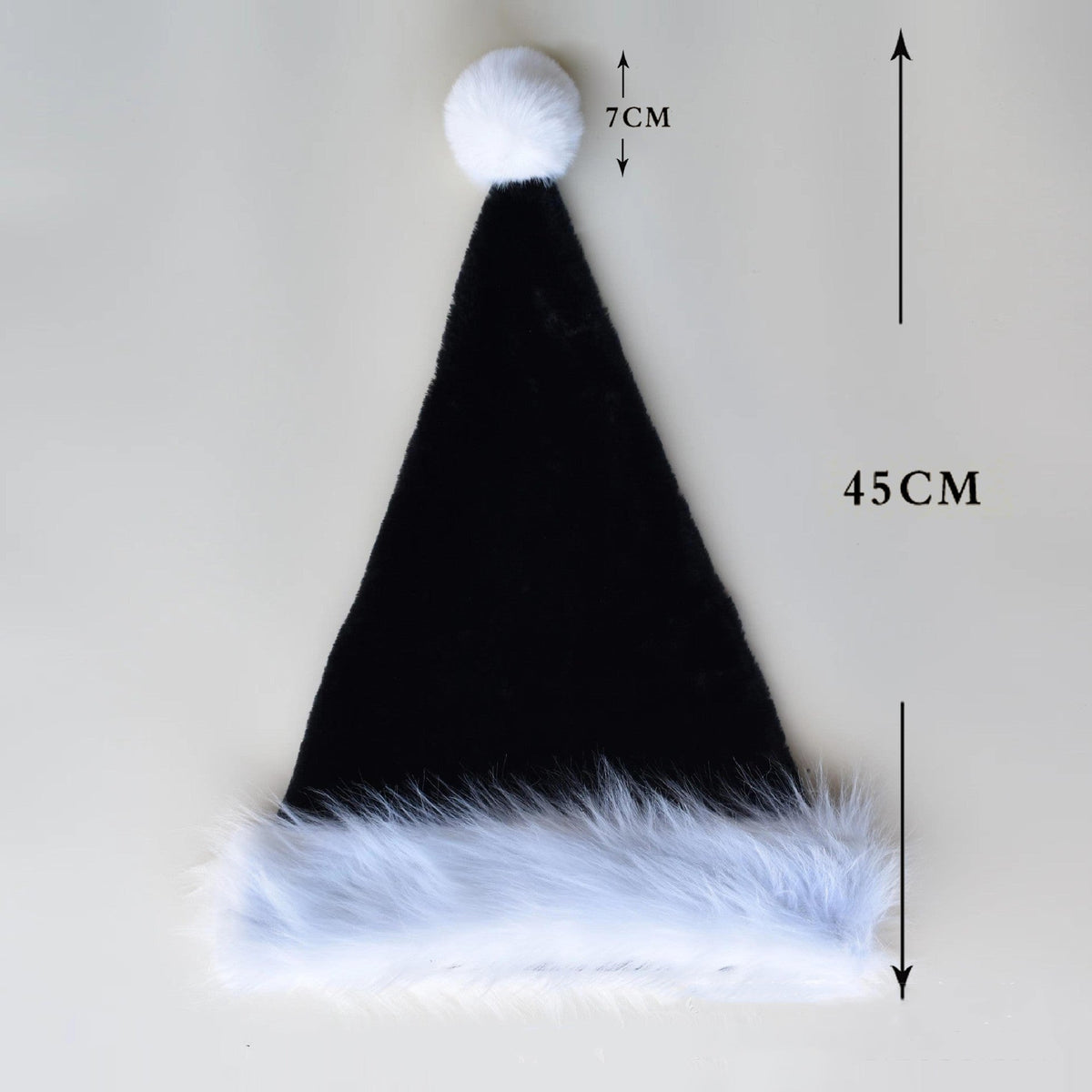 Red plush Christmas hat decoration with soft white trim and pom-pom by My Store