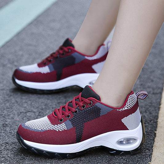 Lightweight soft-soled rocking shoes with flyknit mesh upper and air cushion from My Store