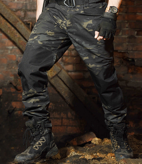 Quartermaster camouflage tactical pants with rugged utility pockets and reinforced design in a military-style pattern