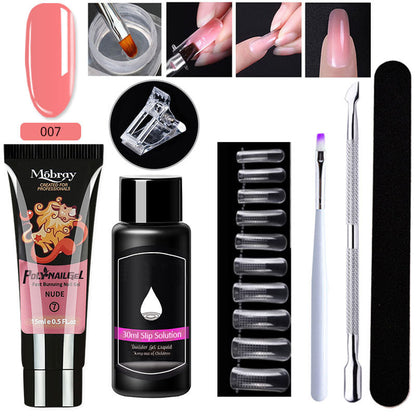 7-piece nail art crystal extender set with assorted shimmering crystals for nail decoration