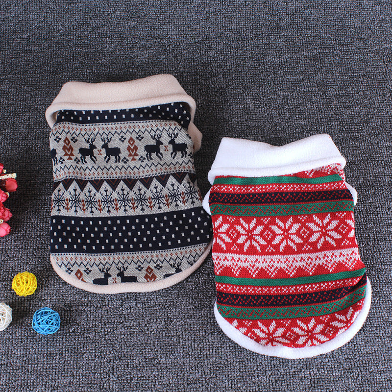 Dog Christmas fall winter cotton sweater in festive seasonal design