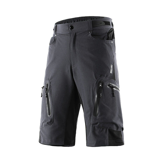 Outdoor mountaineering downhill off-road mountain bike five-point cycling shorts in black with padded seat and pockets