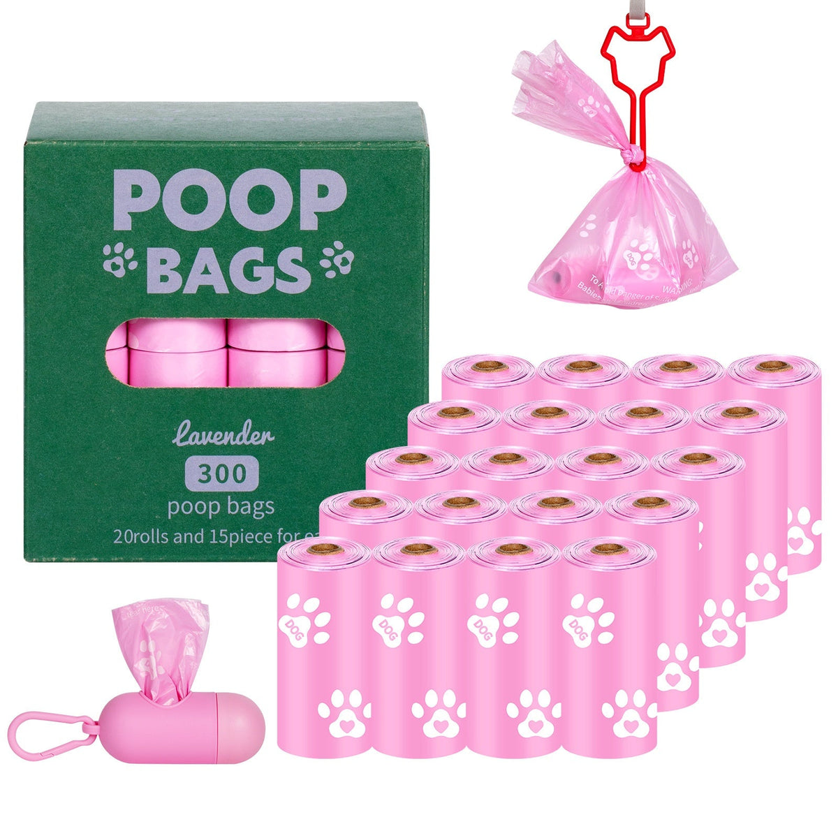 EPI vest dog waste bag holder with degradable poop picking and cat litter bags