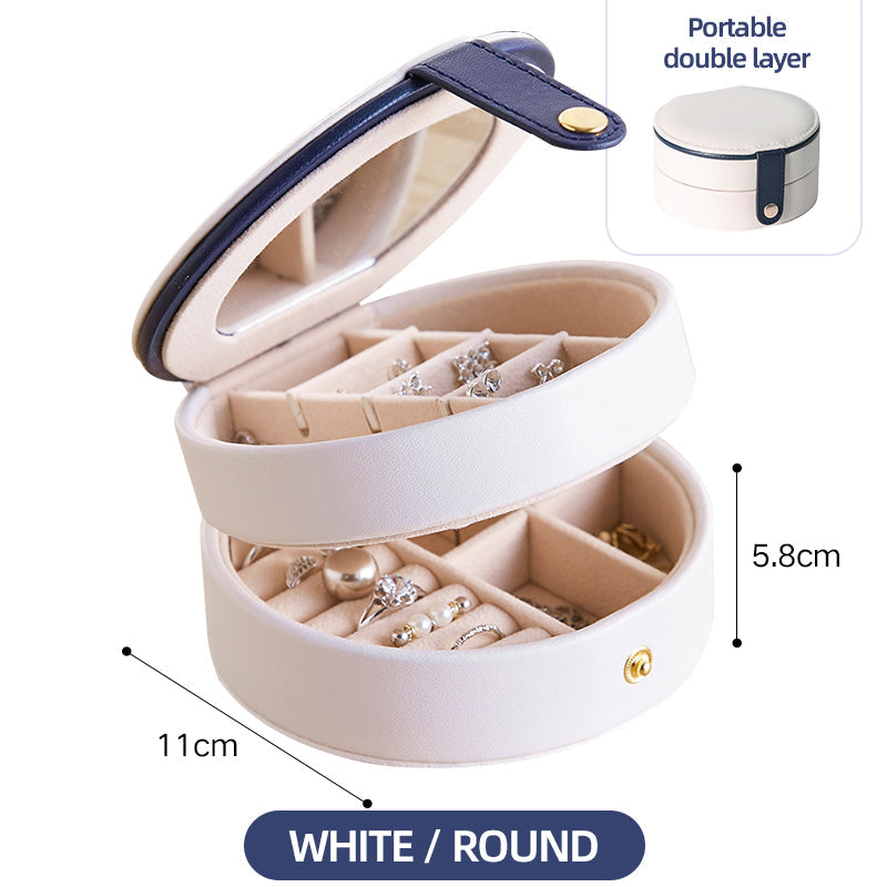 Desktop jewelry storage box with folding screen, dustproof compartments for earrings and necklaces, My Store