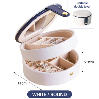Desktop jewelry storage box with folding screen, dustproof compartments for earrings and necklaces, My Store