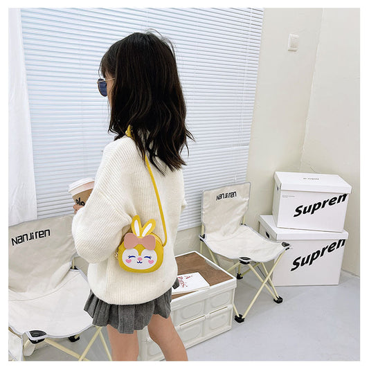 PU children's pocket money women's fashion crossbody bag with adjustable strap and compact design