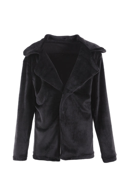 Chic Plush-Collar Winter Coat