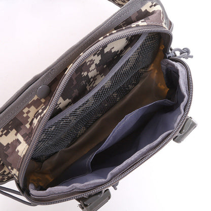 Waterproof Oxford cloth outdoor multi-functional waist bag with adjustable strap and multiple zippered pockets