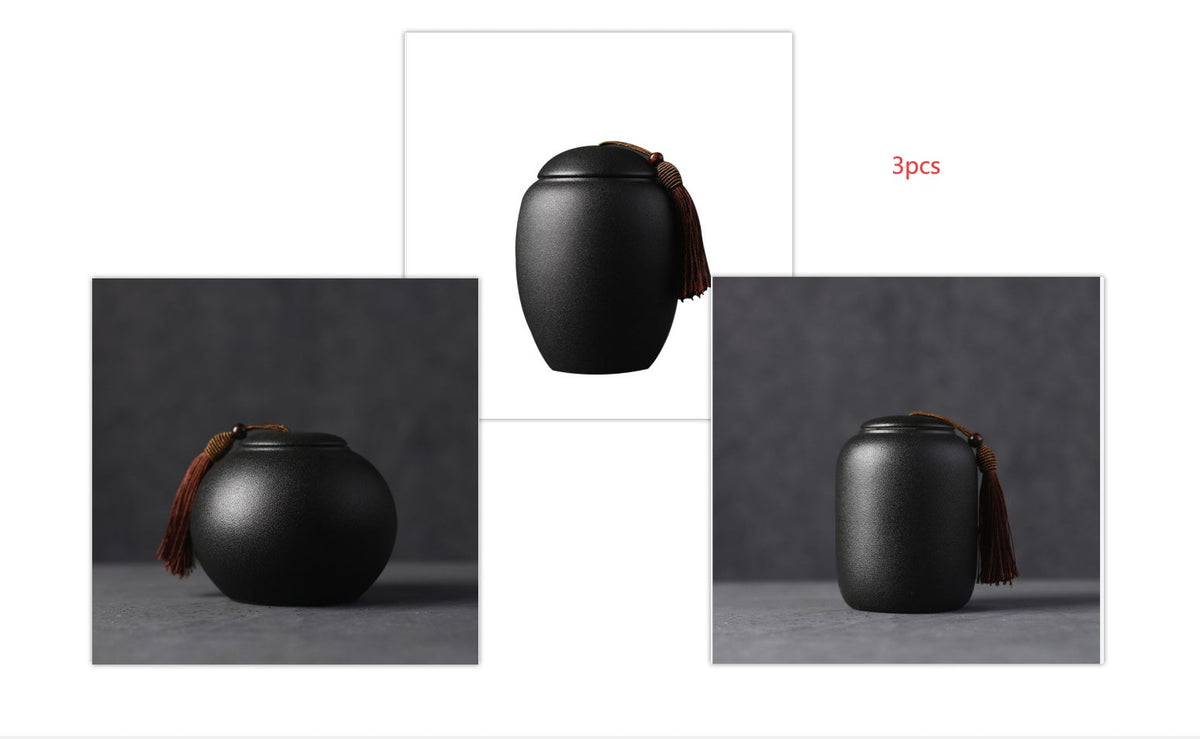 Ceramic sealed storage jar with lid by My Store