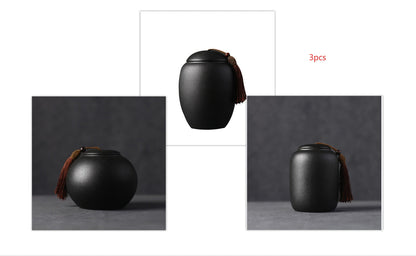 Ceramic sealed storage jar with lid by My Store