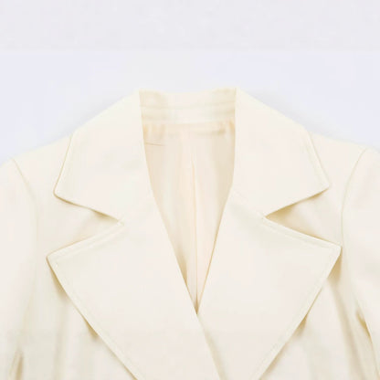 Fashionable solid-color double-breasted blazer from My Store