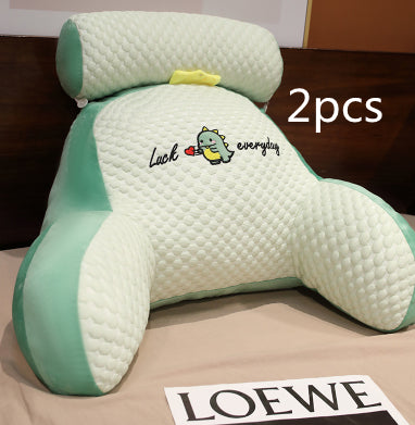 Fluffy triangle reading cushion, large soft backrest lumbar pillow for sofa, bed, or office chair