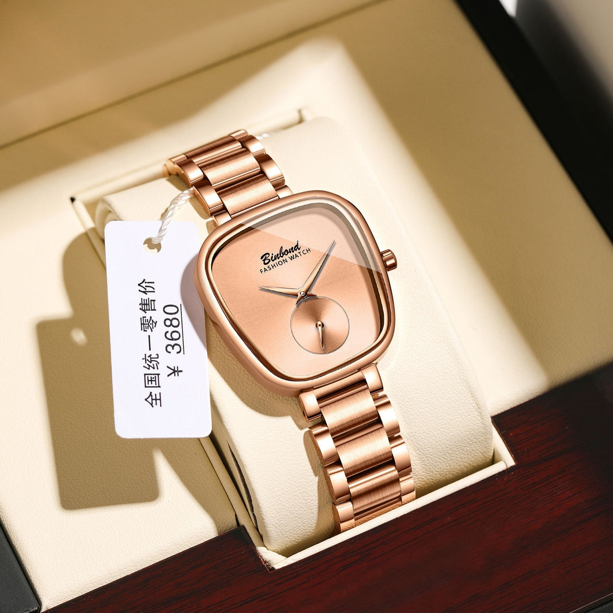 Women's waterproof stainless steel quartz watch with a sleek metal case and matching bracelet