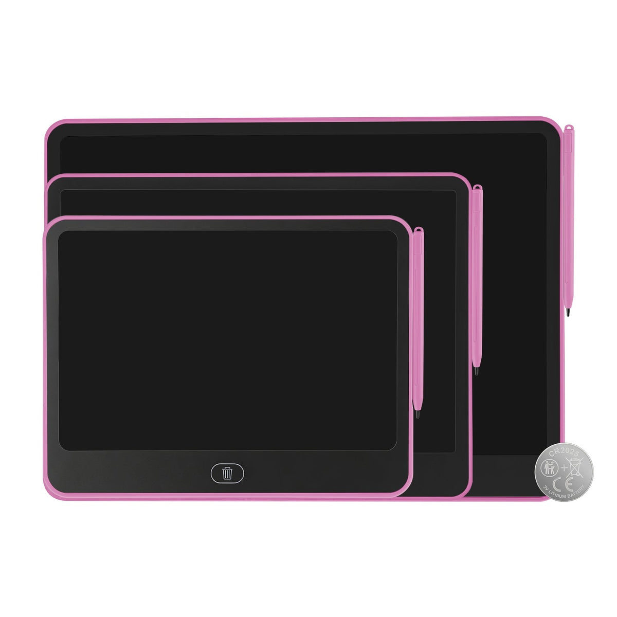 GBruno Store LCD writing tablet for kids with stylus and lock function, showing a colorful digital drawing on the screen.