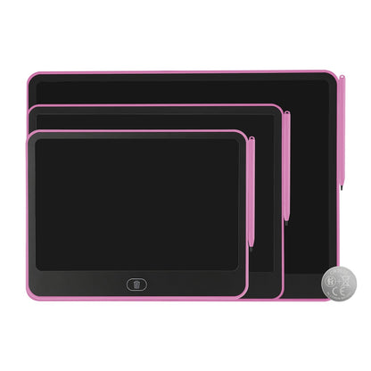 GBruno Store LCD writing tablet for kids with stylus and lock function, showing a colorful digital drawing on the screen.