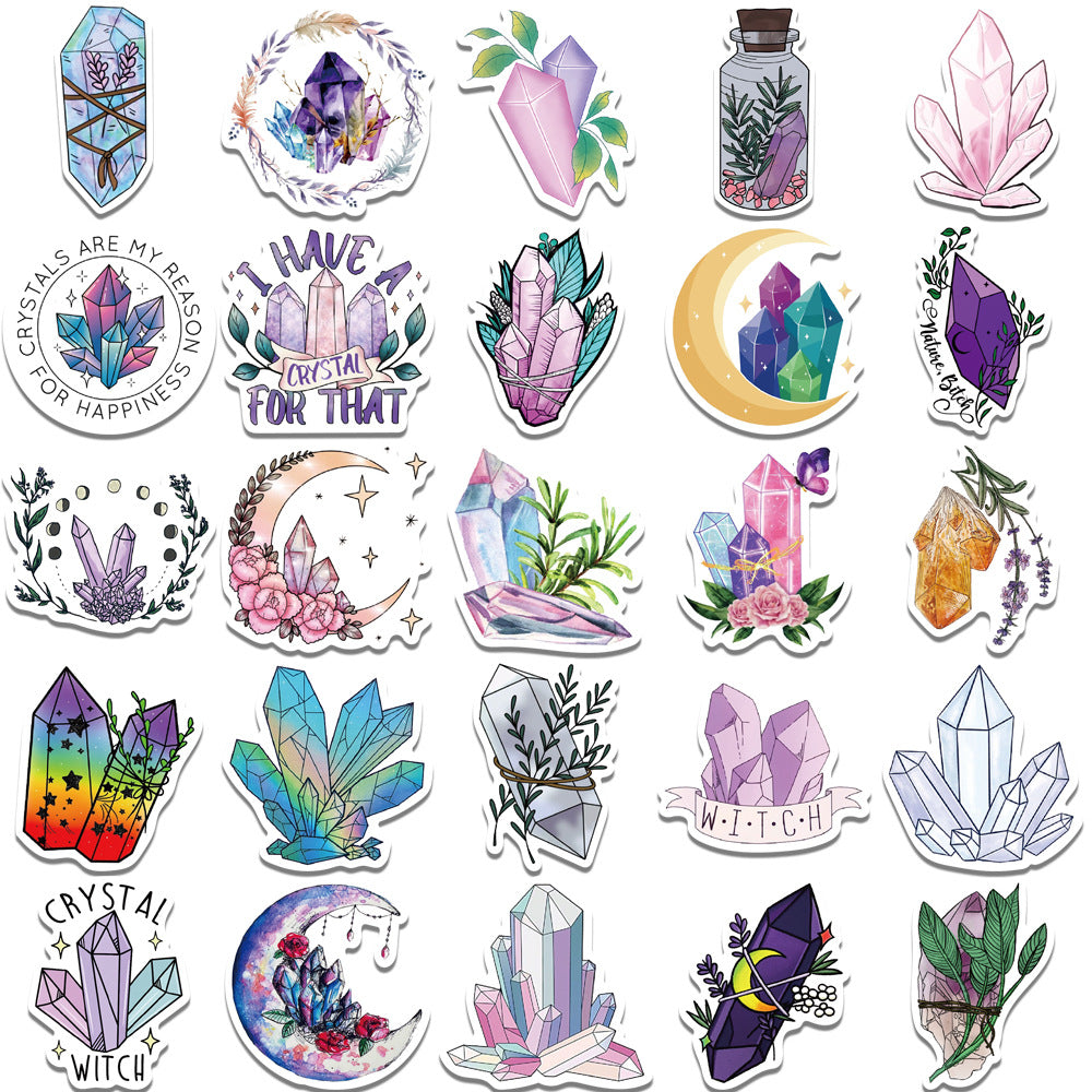 50 dreamy crystal graffiti stickers in assorted colorful designs by My Store