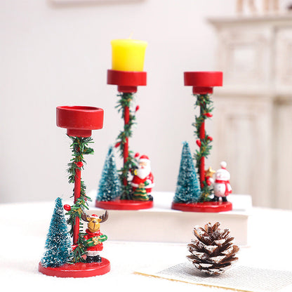 Christmas decorations desktop resin Christmas tree elderly candlestick figurine