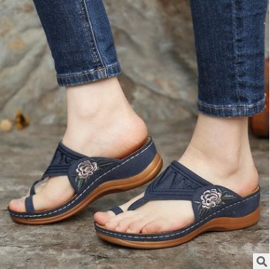 Embroidered Flower Sandals and Breathable Slippers