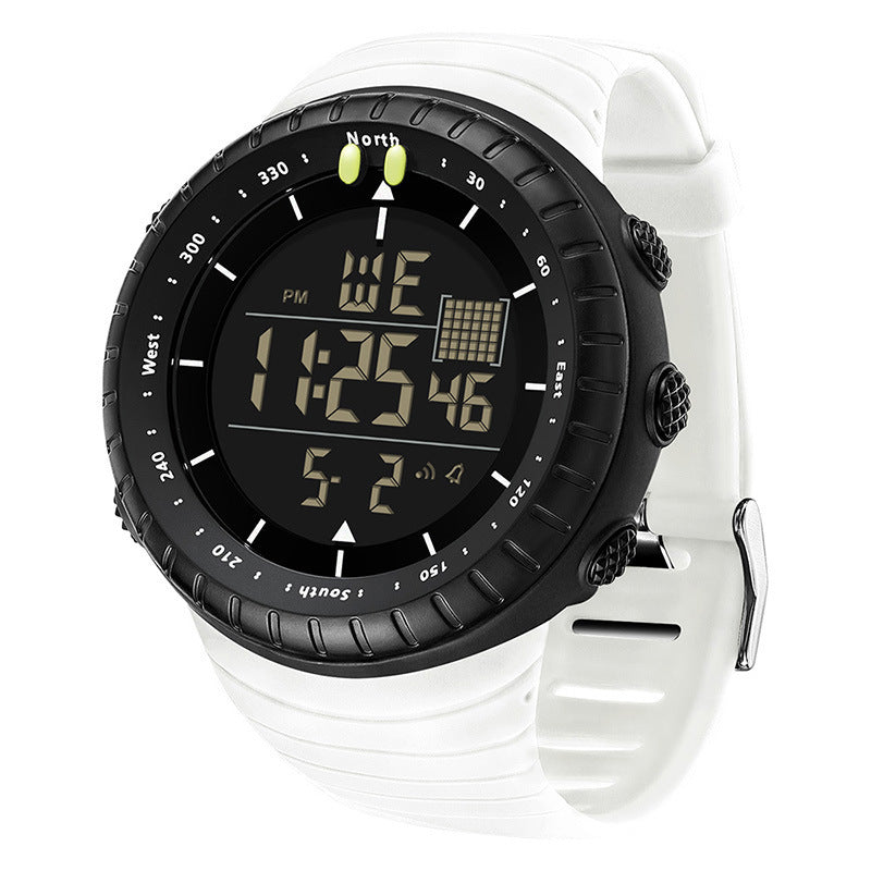 Large-dial multifunction waterproof luminous watch with visible display and glow-in-the-dark details