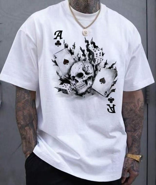 Men's casual T-shirt with fashionable 3D letter print in a modern graphic design