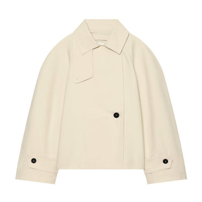 Women's loose-fitting short lapel trench coat by My Store