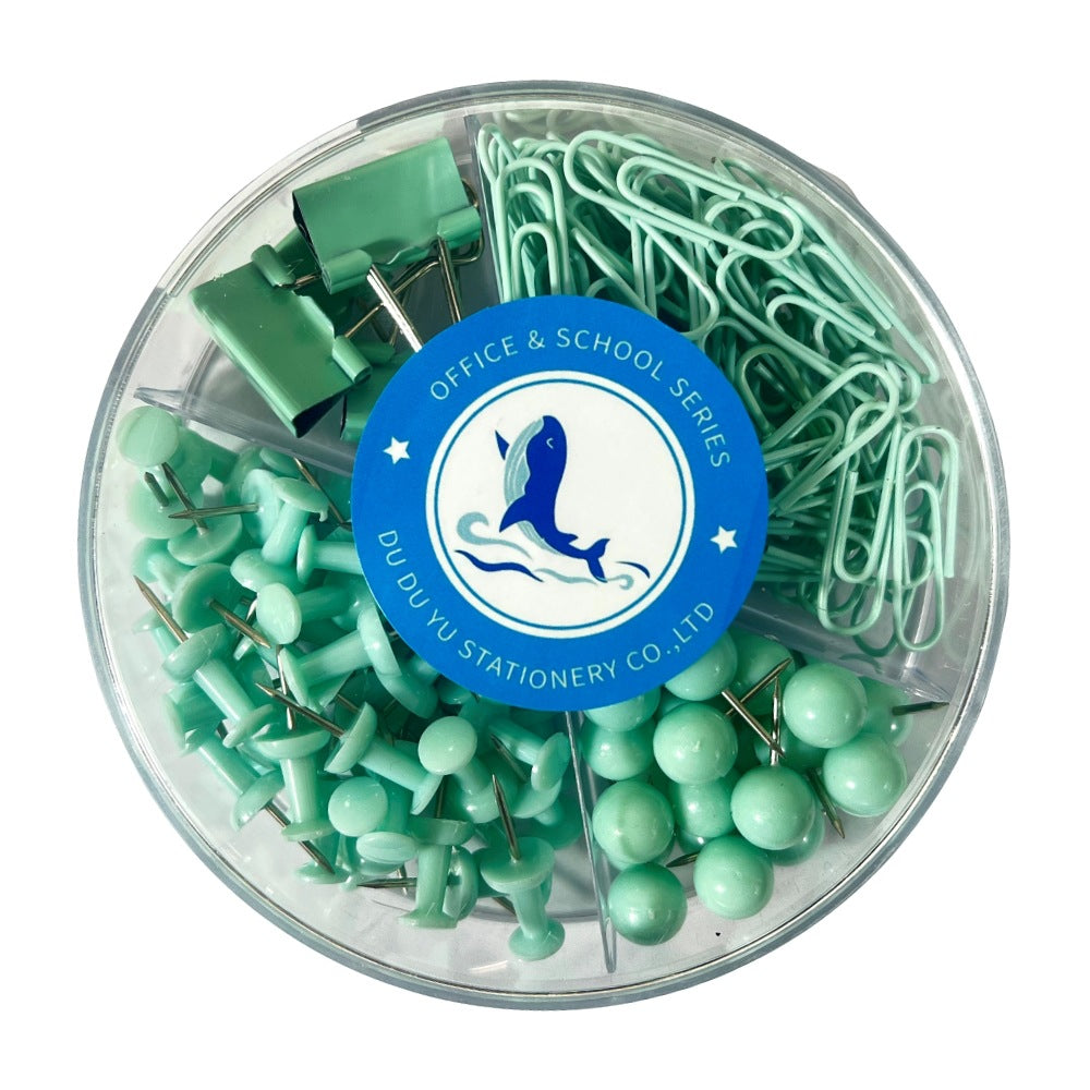 Stylish Macaron Color Office Supplies Set with Clips