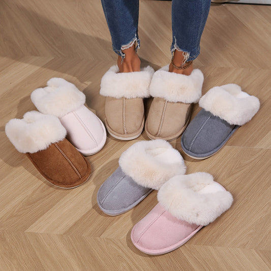 Thickened cotton half-covered indoor slippers for autumn and winter by My Store