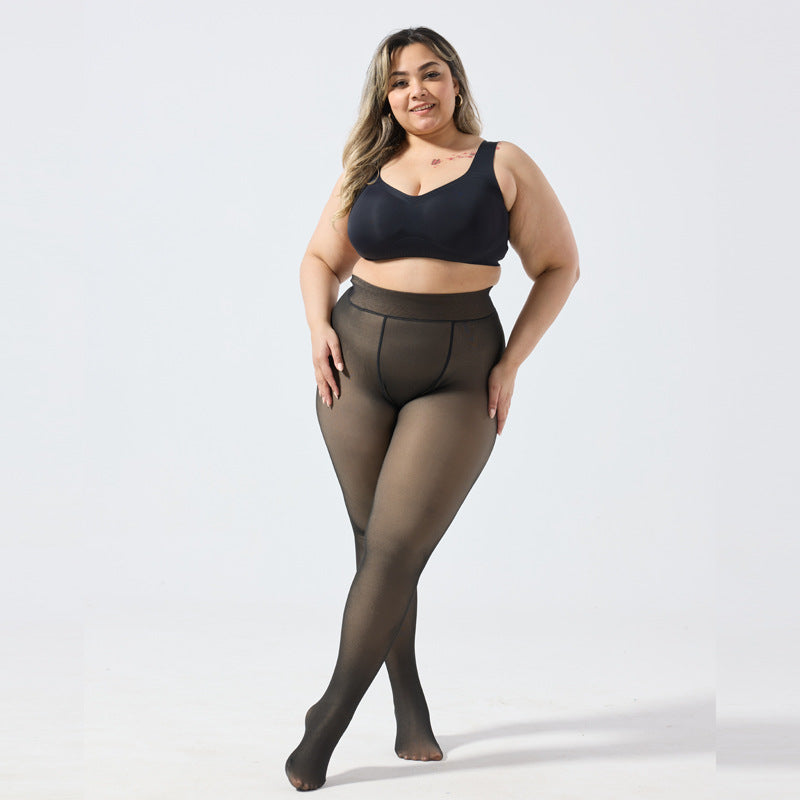 Black sheer wash soft one-piece pants for women with extra-thick fabric, My Store brand