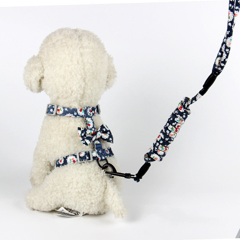 Creative floral Japanese style cat leash by My Store with colorful patterned strap and metal clasp