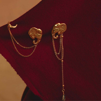 Stainless steel earrings by My Store, polished metal design shown against a plain background