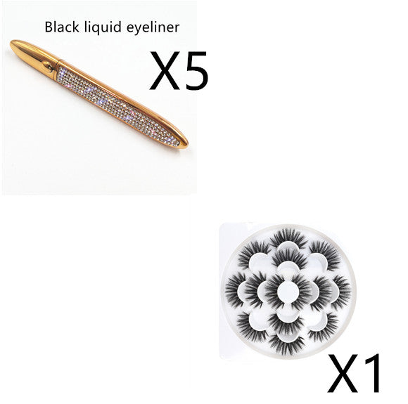 Multicolor self-adhesive false eyelashes with eyeliner by My Store