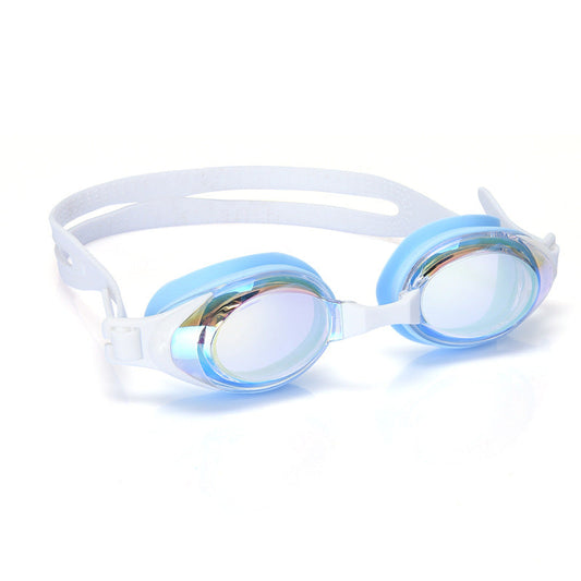 High-definition silicone swimming goggles for adults with waterproof eye protection, shown in a sleek professional design