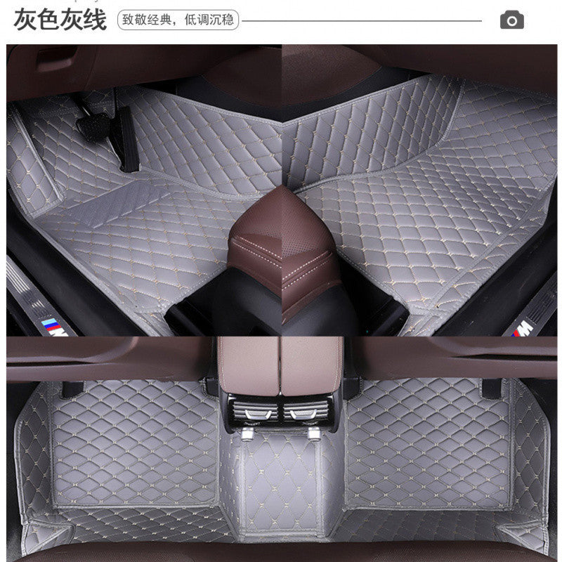 Environmental protection odorless four-season car floor mat set, custom-fit interior flooring, black textured design