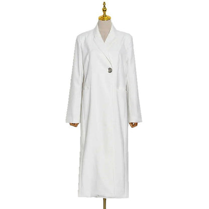 Women's commuter-style blazer trench coat in a designer-inspired tailored silhouette